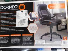 1 BOXED DORMEO BLACK BONDED LEATHER GAS LIFT MANAGERS CHAIR RRP Â£149.99