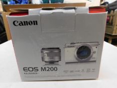 1 BOXED CANON EOS M200 MIRRORLESS CAMERA WITH EF-M 15-45 MM RRP Â£599