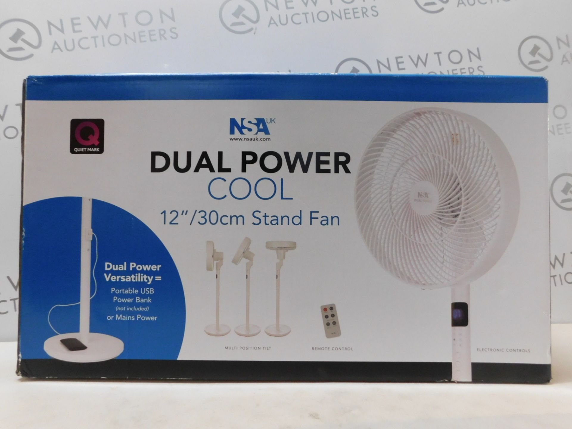 1 BOXED NSA DUAL POWER 12" STAND FAN SFDC-30128RC RRP Â£99