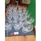 Further collection of cut drinking glasses incl. brandy balloons, champagne saucers, sherries etc.