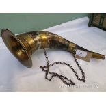 Most decorative brass mounted bullocks horn
