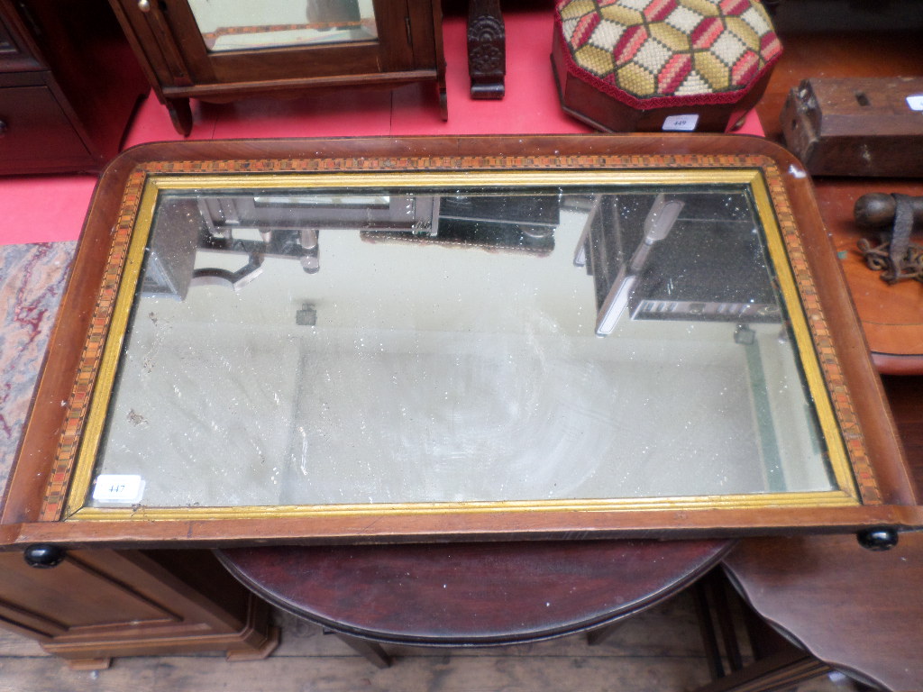 Rectangular inlaid framed Edwardian wall mirror