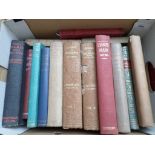 Box of books on historical,