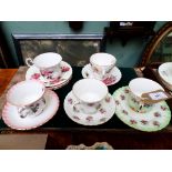 Selection of bone china duos and trios of modern tea sets from various factories etc