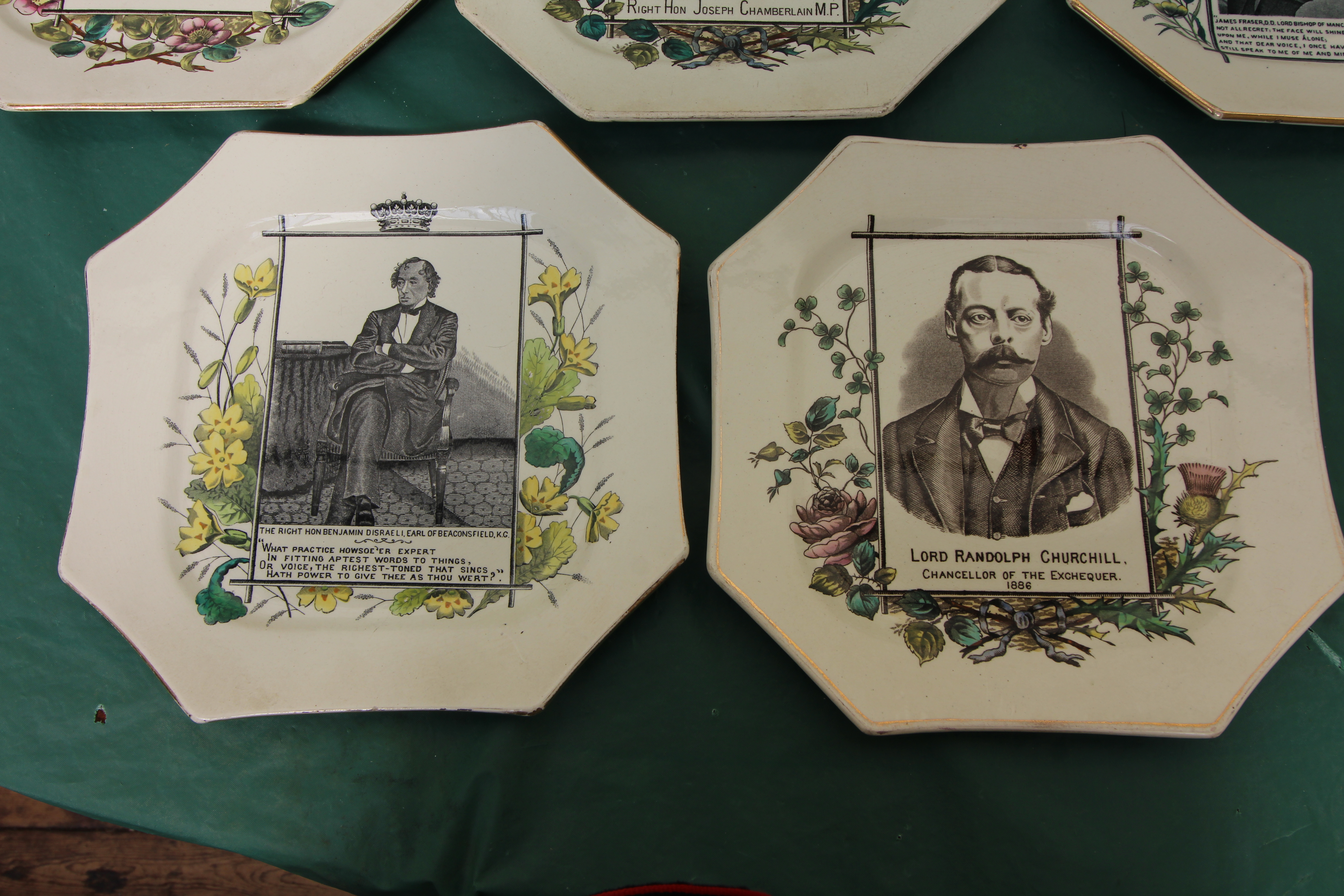 5 matching plates of political figures incl. - Image 4 of 4