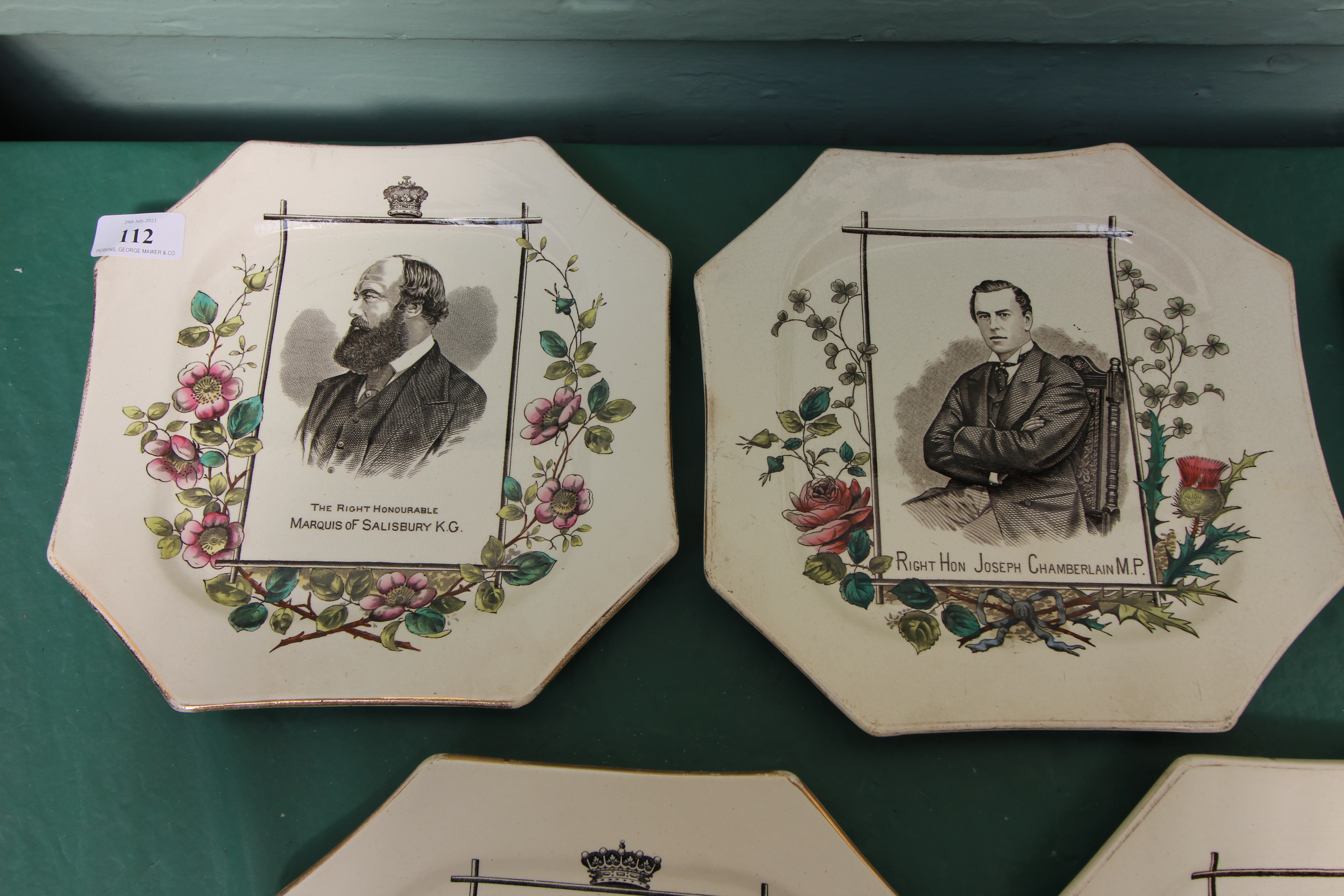 5 matching plates of political figures incl. - Image 2 of 4