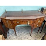 Georgian mahogany inlaid sideboard fitted single side drawers and cupboards,