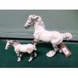 Beswick grey mare and foal