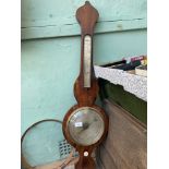 Banjo barometer in rosewood case with 2 steel dials