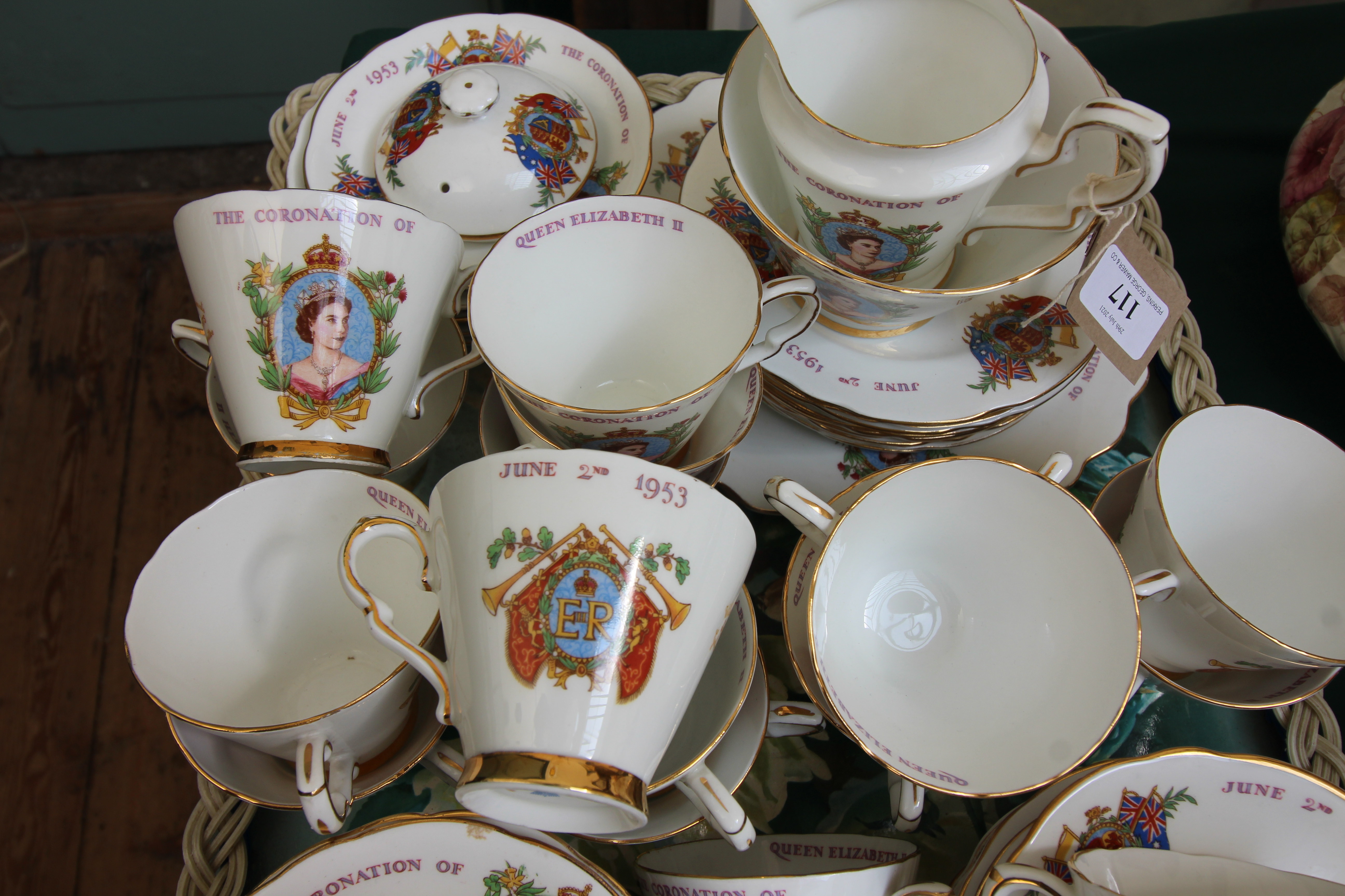 Gladstone bone china tea service celebrating the Coronation of Queen Elizabeth II (approx 58 - Image 2 of 2