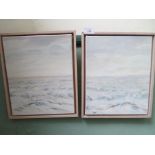 Pair of framed rectangular canvases of Marsh Snow,