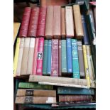 Box of books on a variety of subjects incl. 3 part leather vols.