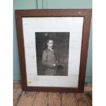 Oak framed black and white portrait of Charles,