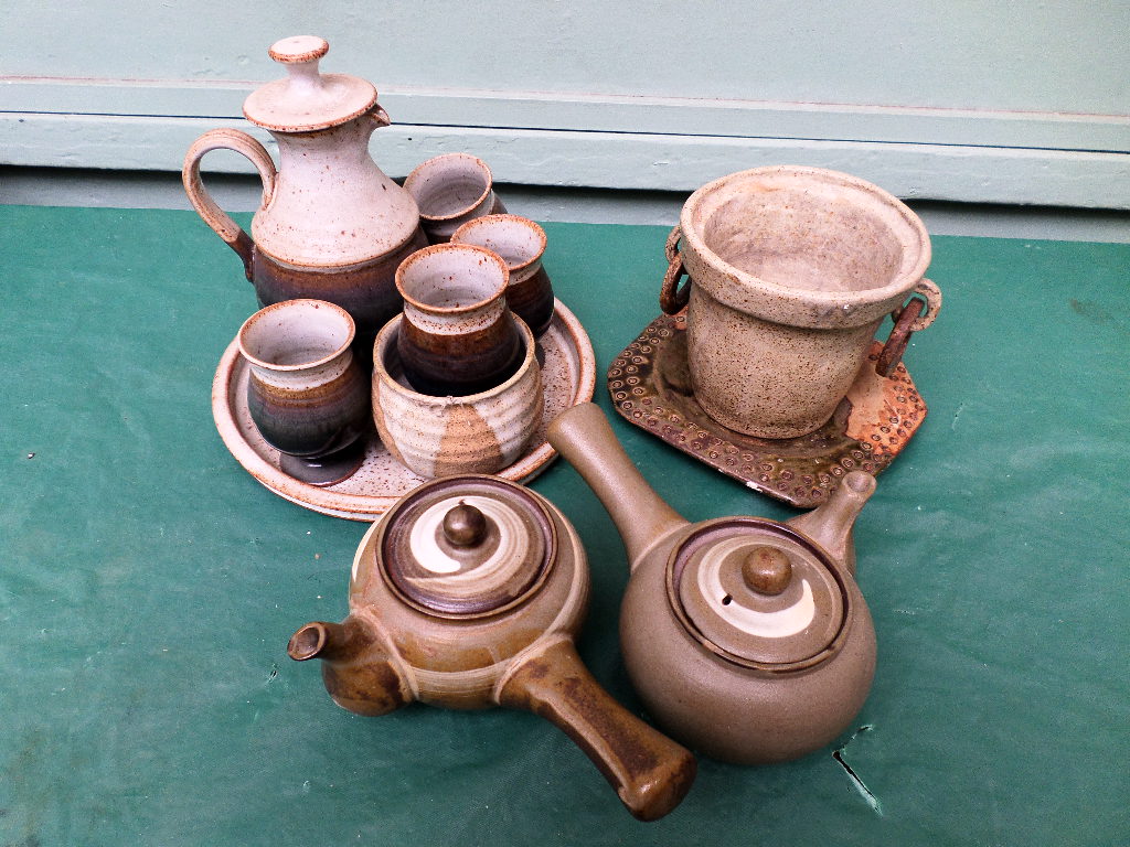 Collection of everyday stoneware crockery