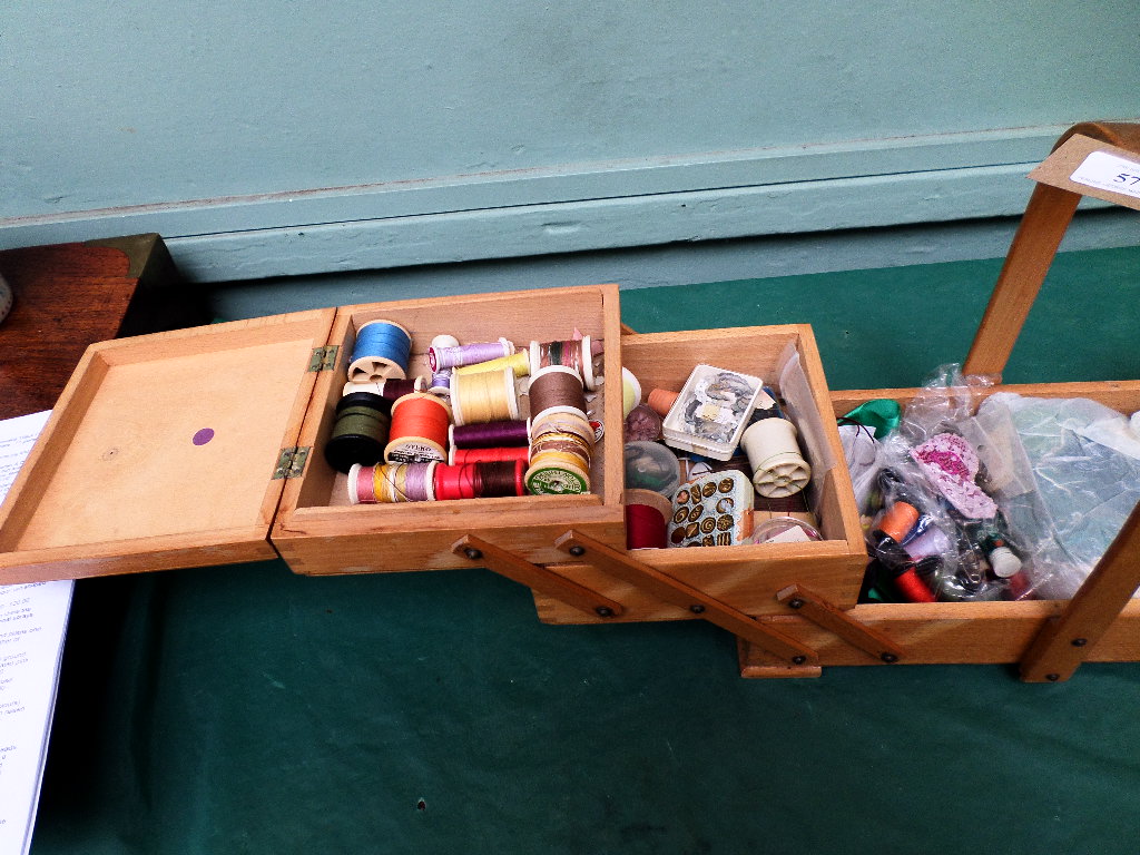 Sewing box and contents - Image 2 of 3