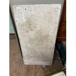 Rectangular white mottled marble table top (approx 36" x 18") Guide Price £10 - £15) ANTIQUE AND