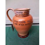 RARE DOULTON LAMBETH COMMEMORATIVE JUG OF THE LIFE OF WILLIAM DISRAELI WITH TEXT