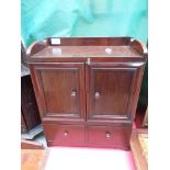 Mahogany wall cabinet fitted 2 base drawers