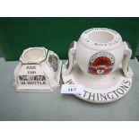 Royal Doulton Worthington in Bottle advertising striker together with another 'Ask for Worthington'