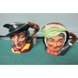 2 large Royal Doulton character jugs 'The Pied Piper' and ' Sairey Gamp' (chipped)