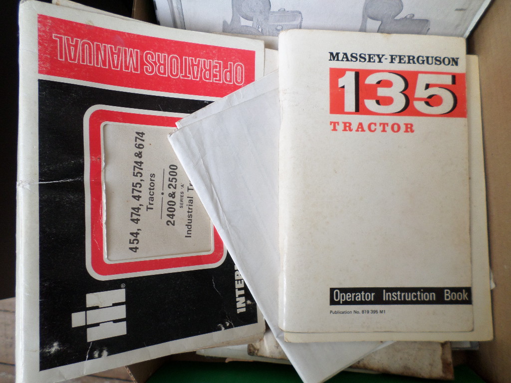 Box of agricultural machinery instruction manuals incl. Massey Ferguson 135 Tractor etc. - Image 2 of 3