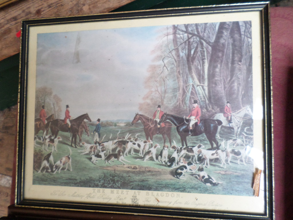 2 coloured hunting prints 'Up and Over' and 'The Meeting at Blagdon' and 2 other coloured hunting - Image 4 of 4