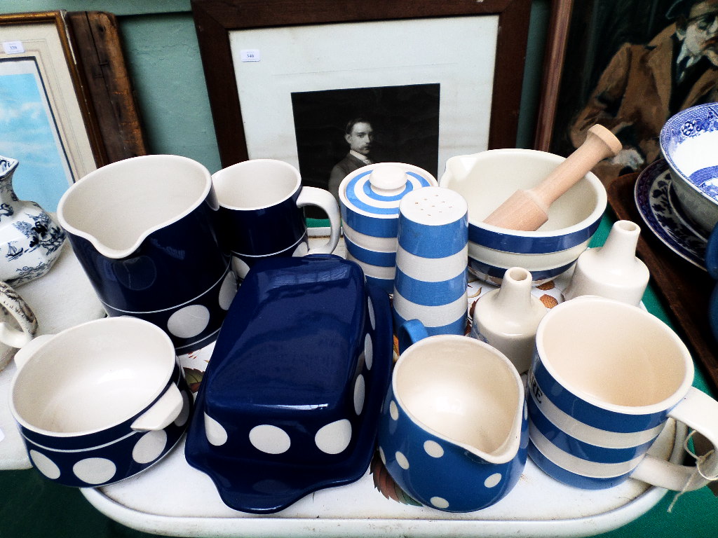 Selection of blue and white T.G Green & Co Cornish ware etc.