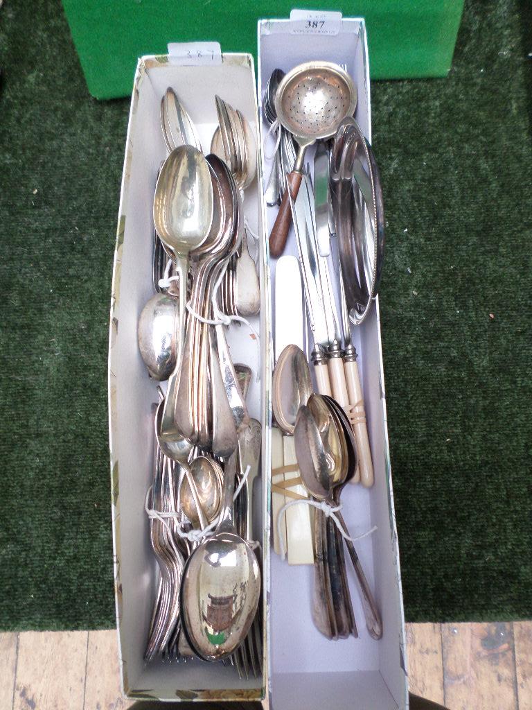 Selection of good quality plated cutlery, plated card dish etc. - Image 2 of 3