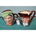 Large character jug 'Sairey Gamp' and another 'Old Charlie'