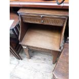 20th century oak telephone table fitted single drawer and upper slide