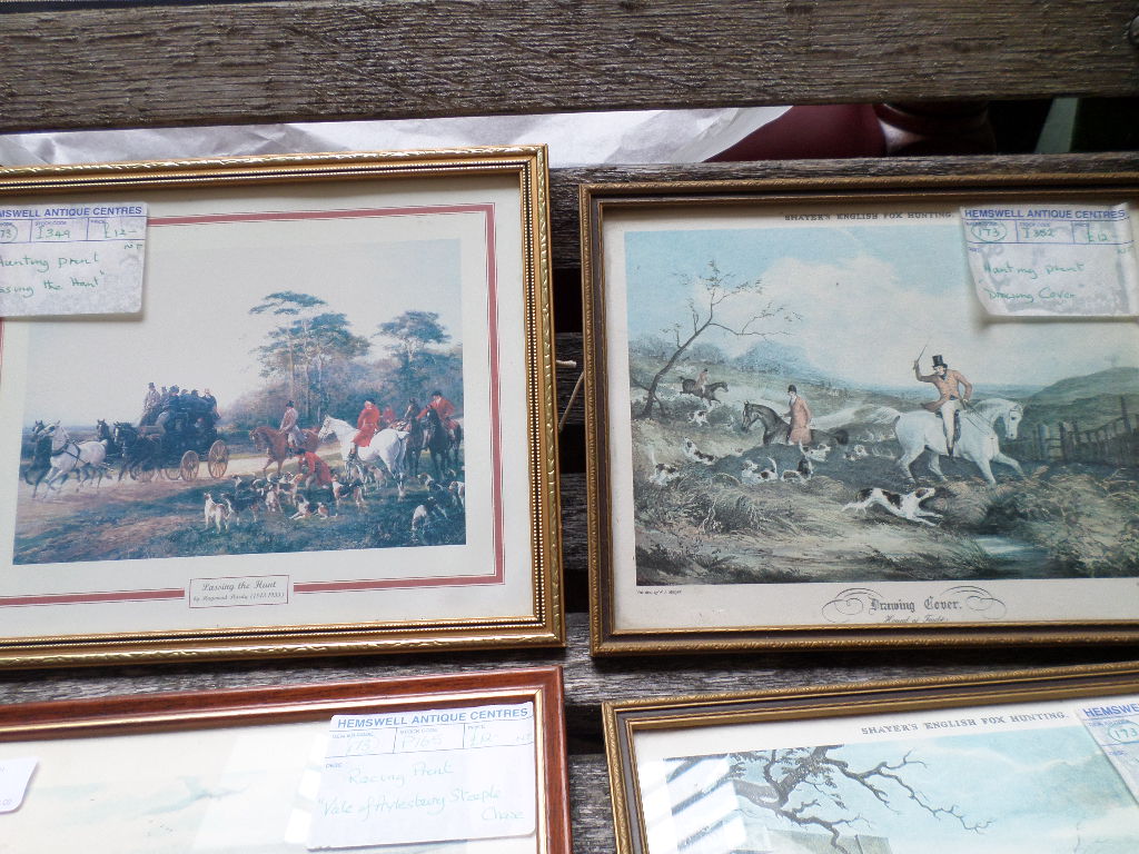 8 various, coloured framed hunting prints incl. - Image 4 of 6