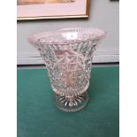 Diamond cut glass celery vase