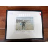 Framed pastel of seashore scene "Splash" signed E.G.