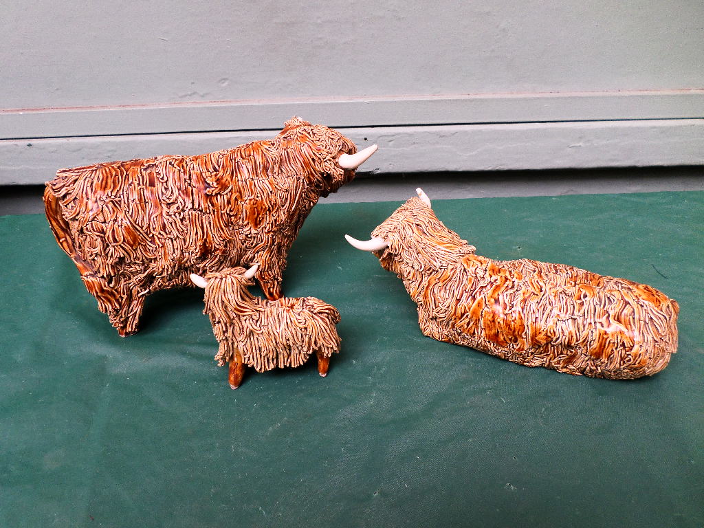 Family of 3 Highland cattle ornaments - Image 2 of 2