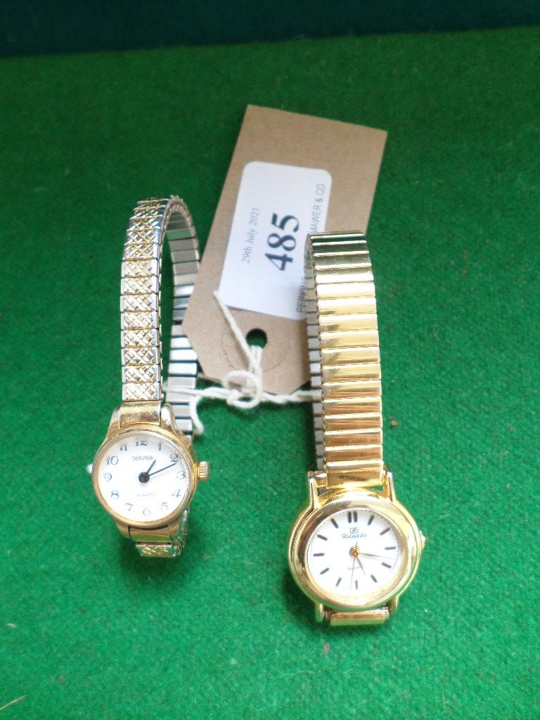 Sekonda and Ricardo ladies wristwatches each with gilt expanding strap