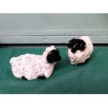 Pair of horned sheep in similar style