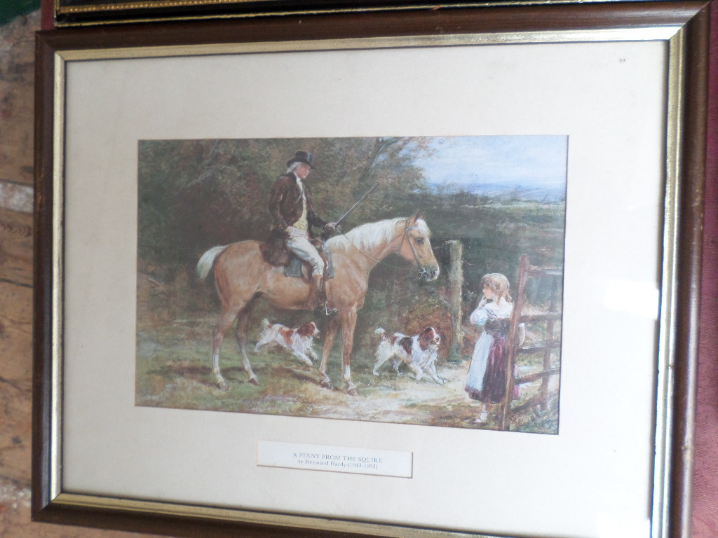 2 coloured hunting prints 'Up and Over' and 'The Meeting at Blagdon' and 2 other coloured hunting - Image 2 of 4