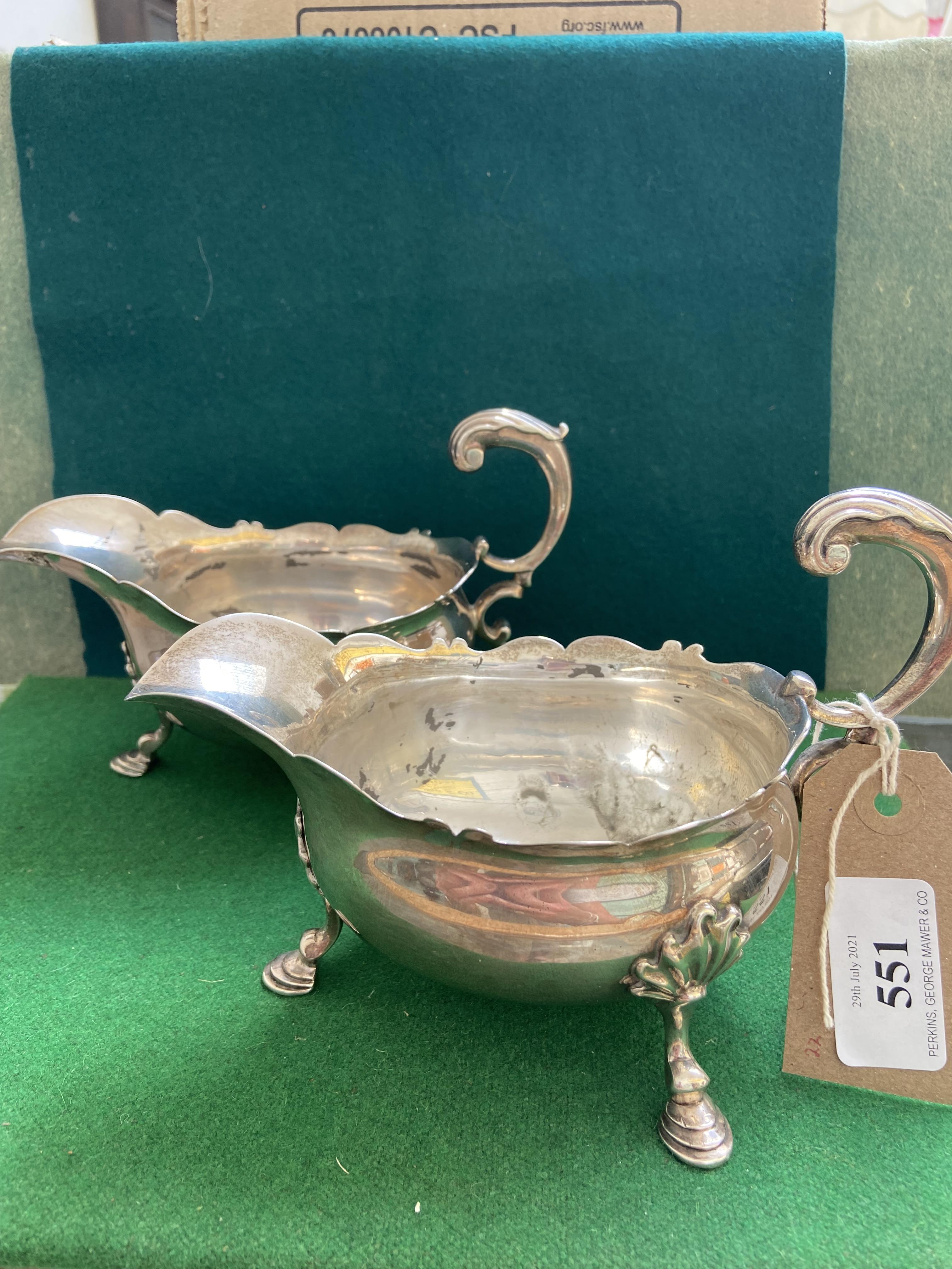 OUTSTANDING PAIR OF GRAVY BOATS (Believed LONDON 1769) EX. WILLIAM SHAW AND WILLIAM PRIEST (16 oz.