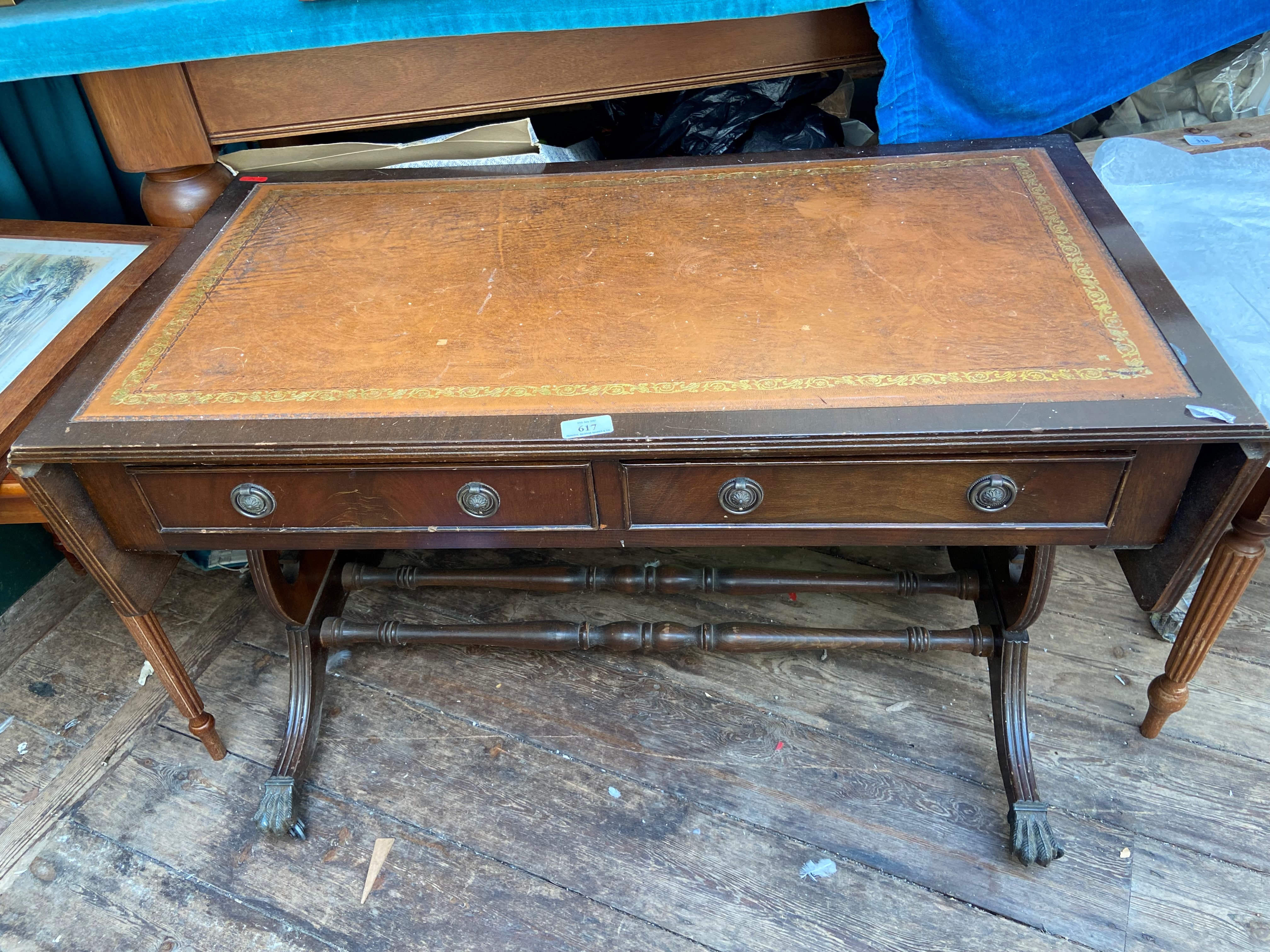 Modern rectangular drop leaf side table fitted 2 drawers,