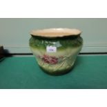 Edwardian paragon, green ground bulb bowl decorated coloured floral sprays,