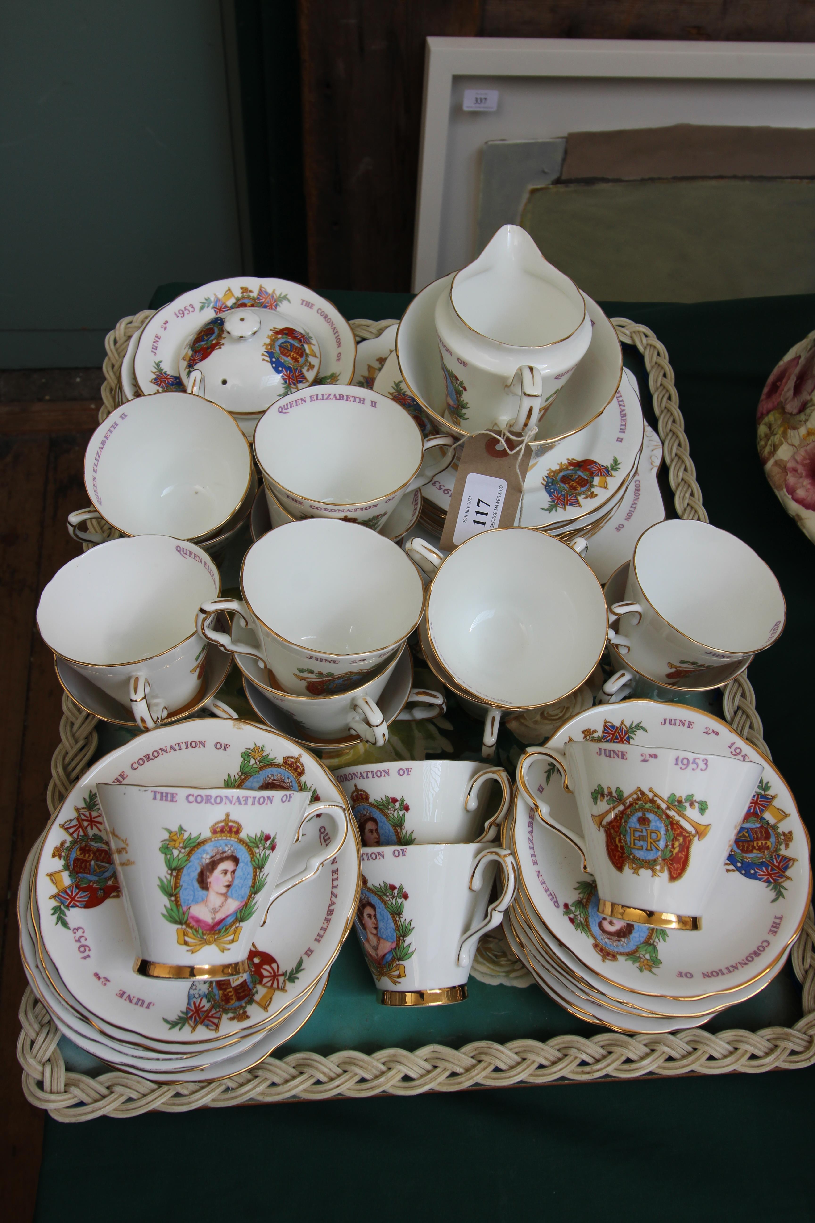 Gladstone bone china tea service celebrating the Coronation of Queen Elizabeth II (approx 58