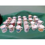 Approx 24 bone china coffee mugs from various factories, principally commemorative ware