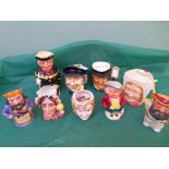 Selection of 9 character jugs from various factories