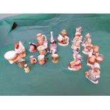 Approx 21 miniature character jugs, child ornaments etc all from a selection of various factories