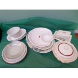 POTTERY, PORCELAIN, GLASS AND SMALL COLLECTABLES Tableware including meat dishes, cheese dish,