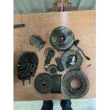 Two incomplete AJS/Matchless gearboxes and various parts.