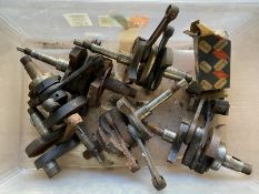 A quantity of Douglas crankshafts and con rods.