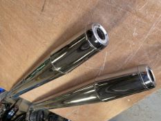 A pair of original Triumph silencers, from a T150V, not re-chromed, these are in original condition.