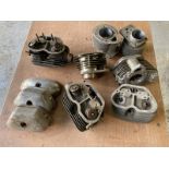 A quantity of Douglas 80 and 90 Plus heads and barrels, plus cam covers.