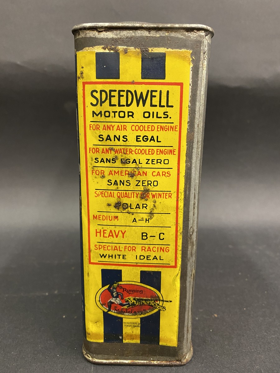 A Speedwell Motor Oil quart oil can in superb original condition, even with the original inner - Image 3 of 8